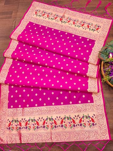 Image of DEVANGI Women's Pathni Banarasi Silk Unstitched Salwar Suit Dress Material With Dupatta