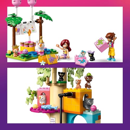 Image of LEGO Friends Cat Birthday Party & Tree House Building Kit Toy 42666 Building Blocks Toys for 6+ Gift for Boys and Girls