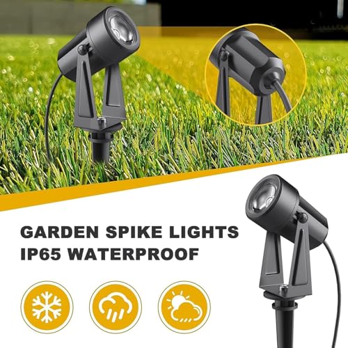 Bomcosy Garden Spotlights Mains Powered, 46FT/14M Landscape Lights, 3000K 14V Spike Light IP65 Waterproof Outdoor Garden Lights Pathway Lighting for Lawn Yard Patio Driveway Decorations - Image 4