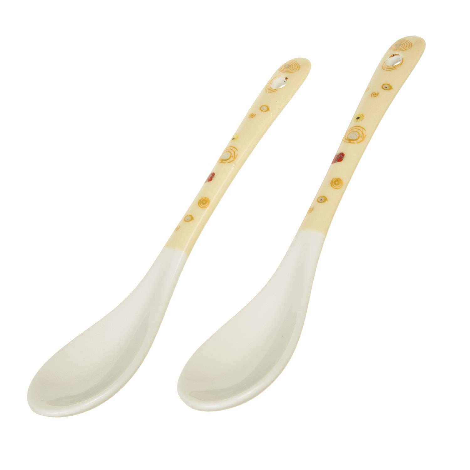 Queen Isabell Set 2 Tazas Café Té 250 Ml: Porcelana Bone China, Diseño Gustav Klimt El Beso, Caja Regalo Decorativa