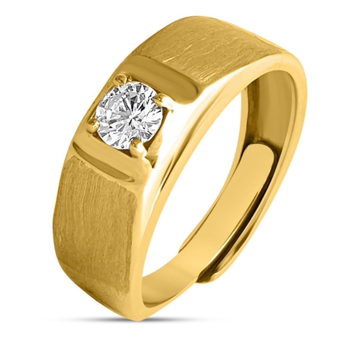 zavya 925 Sterling Silver Gold Plated Solitaire Ring | Gifts for Men & Boys | With Certificate of Authenticity and 925 Hallmark-picture-22