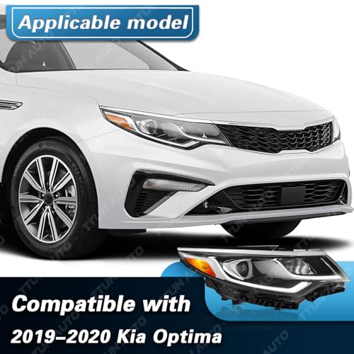 Compatible with 2019 2020 Kia Optima Headlight Replacement for 92102-D5550 with Halogen Bulbs & LED Daytime Running Lamp (Passenger side) - Image 4