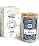 Velas de fecha de nacimiento - Velas perfumadas de cumpleaños astrológicas personalizadas del zodiaco. Regalos de astrología. Cera de soja totalmente natural. Tiempo de combustión de más de 75 horas.