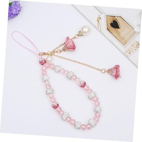 Miniatura 5 de FUNOMOCYA 1 cadena de muñeca con cordón de flores para teléfono celular, correas de teléfono celular, dije de campana, soporte para teléfono,
