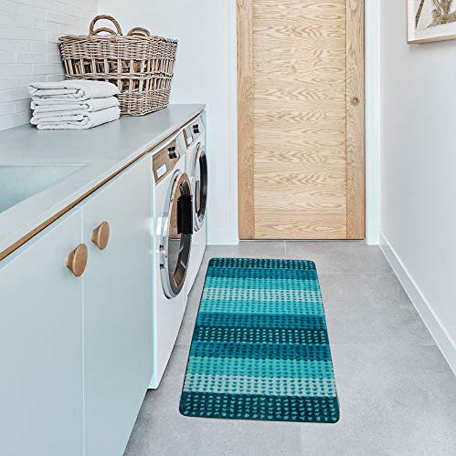 HiiARug Indoor Doormat Welcome Mats for Home Entrance Entryway Rug Ombre Blue Door Mats Indoor Machine Washable Decorative Non-Slip Floor Mat Kitchen Entryway Laundry Room (Blue Gradient) - Thumbnail 7
