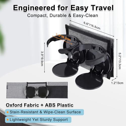 Luggage Travel Cup Holder for Suitcase Handle Drink Caddy Coffee Mugs Bottles