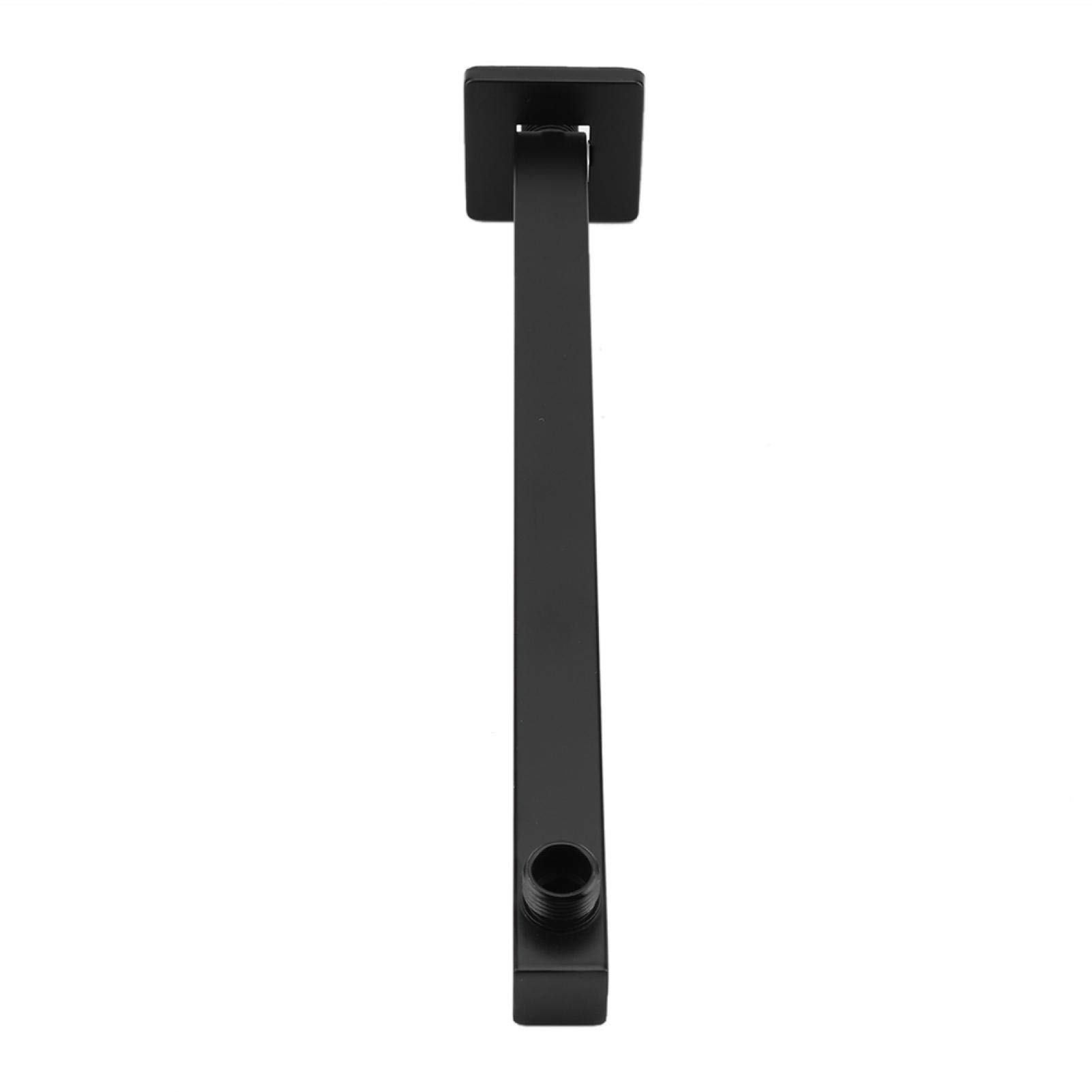 Brazo de Ducha Negro, Extensión de Brazo de Ducha de Acero, Cabezal de ducha recto cuadrado de acero inoxidable montado en la pared de 14 pulgadas brazo de extensión acceso al baño