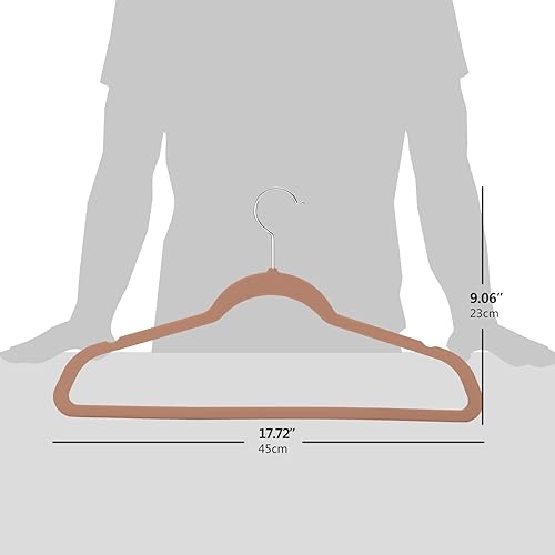 Miniatura 4 de Perchas de terciopelo para ropa (paquete de 50) resistentes y duraderas, perchas de colores vibrantes, perchas ligeras que ahorran espacio para