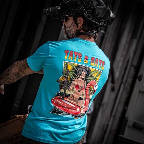 Combat Iron Men's Graphic T-Shirt | Tats and Gats| Cotton-Poly Blend | Athletic Fit, Tagless Comfort2