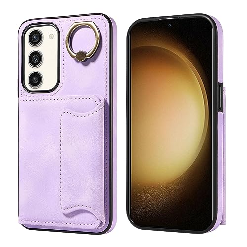 Coque Samsung S23 Plus antichoc étui portefeuille cuir avec porte-carte et support rotatif