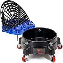 The Original Grit Guard Bucket Insert with Washboard Combo Black/Blue + Bucket Dolly with Wheels Black