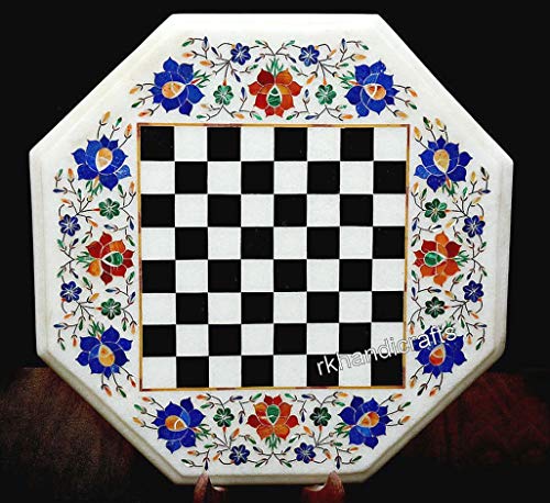 18 x 18 Inches Marble Check Pattern Side Table Top Inlay Coffee Table 18 x 18 Inches Marble Check Pattern Side Table Top Inlay Coffee Table