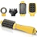 4 IN 1 Haartrockner Warmluftbürste Set, PARWIN PRO BEAUTY Styler-Set, Föhnbürste Lockenbürste mit 4 Aufsätze zum Trocknen, Glätten, Volumen und Stylen, Ionen Pflege, Geschenke machen(Gelb)
