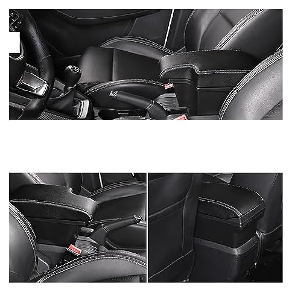 Reposabrazos Caja Almacenamiento Caja De Almacenamiento Para Reposabrazos Coche Piezas Reacondicionamiento Accesorios USB Detalles Interiores Para ESQ Para Juke 2010 - 2019 ( Color : Black red line )