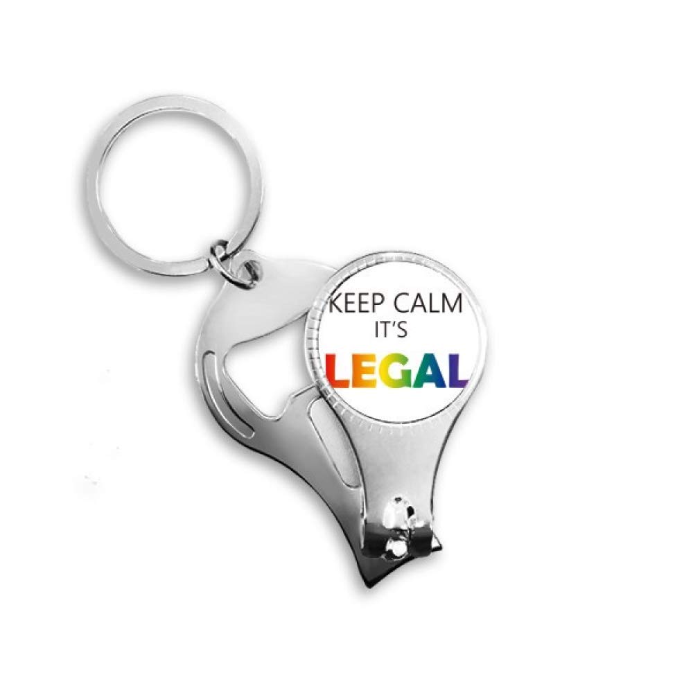 Porte-clés décapsuleur LGBT arc-en-ciel Keep Calm pour les clés de maison