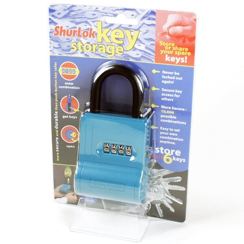 Shurlok Sl-100W 4-Dial Numbered Key Storage Combination Lock Box, Blue #TOP5