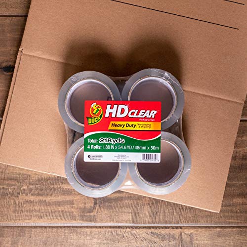 Duck Hd Clear Heavy Duty Packing Tape Refill, 4 Rolls, 1.88 Inch X 54.6 Yard, (240378) #TOP5