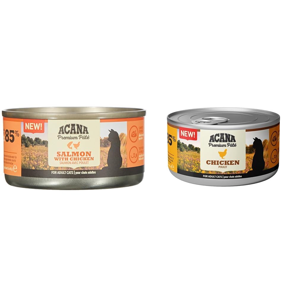 Acana Premium Pate (Ezme) Konserve Yaş Kedi Maması, Somonlu ve Tavuklu, 85 Gr & Acana Premium Pate (Ezme) Konserve Yaş Kedi Maması, Tavuklu, 85 Gr