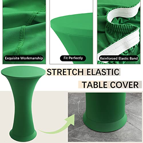 Image of Cocktail Table Covers - 2 Pack 24 inchx43 inch Fitted Highboy Table Cloth - Green