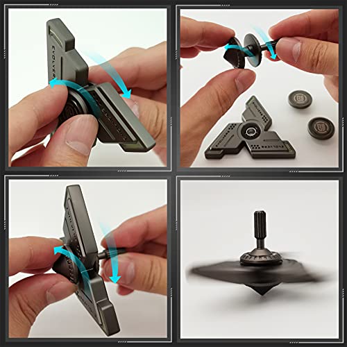 Faimocas Cyclone Fidget Spinners,Gray Metal With Green Luminous, Durable High Speed Silent Bearing, Finger Hand Spinner,Relieve Stress & Anxiety,Toys/Gifts For Adults & Kids (Diy Accessories Included) #TOP2