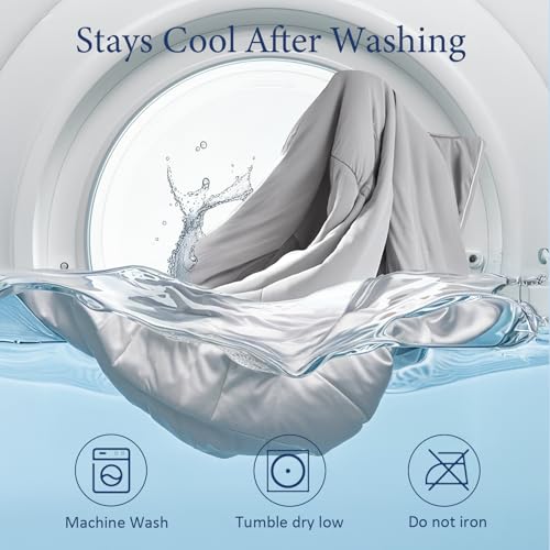Vine Voice Cooling Comforter for Hot Sleepers Queen 90x90 Silver Gray - image 7