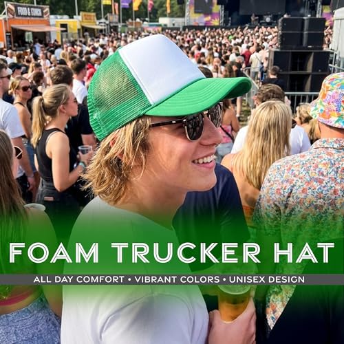 Image of Funky Junque Blank Mesh Foam Lightweight Snapback Trucker Hat | Lightweight Foam Trucker Hat with Breathable Mesh Back, Golf Beach and Street Style, Trendy Trucker Hats for Men
