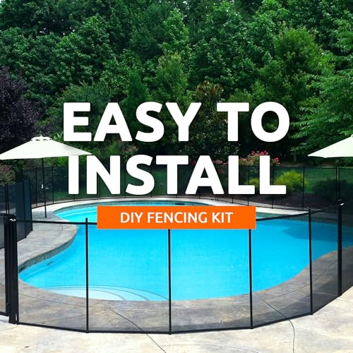 Image of Pool Fence DIY by Life Saver Fencing Section Kit, 4 x 12-Feet, Black