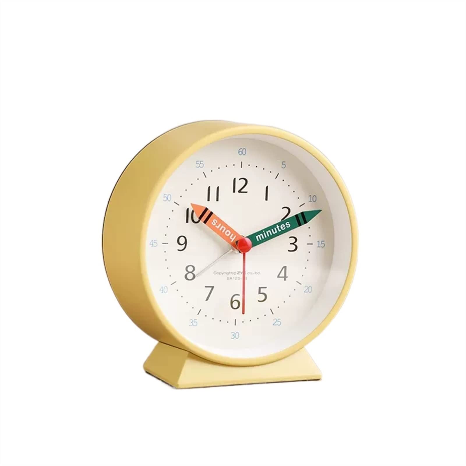 BMKGODN alarm clock， 4" Silent Alarm Clock,Non Ticking,Small with Nightlight,Snooze,Simple Operation for Bedroom(Yellow)