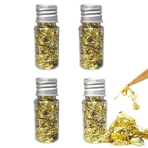 XIXKOLYU 4 Flaschen Blattgold Goldflocken