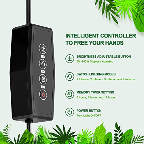Grow Light with Tripod Stand, Balhvit 288PCS LED Grow Lights for Indoor Plants Full Spectrum with 3/6/12H Memory Timer & 6 Dimmable Levels, Sunlike Floor Plant Light for All Growth Stages - Thumbnail 2