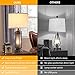 Set of 2 Farmhouse Lamps for Living Room, Rustic Vintage Bedroom Nightstand Table Lamp with 2 USB Charging Ports, Built-In Frosted Glass Night Light for End Table Entryway, 4 Bulbs Included (Bronze)