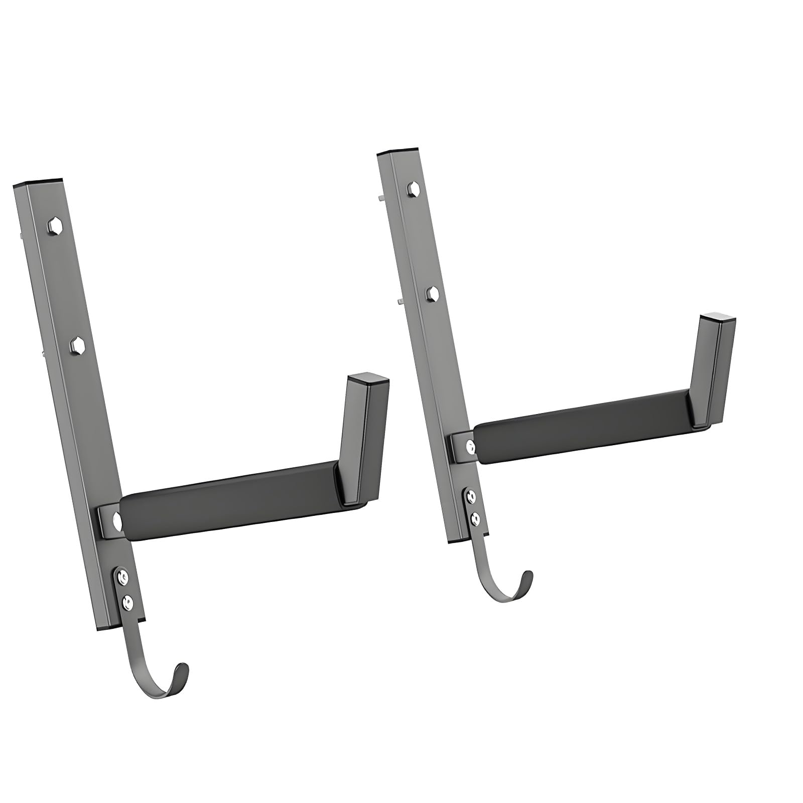 An der Wand montierter Kajakständer für Garagenaufbewahrung, 2er Pack Kleiderbügel aus Stahl mit gepolsterten Armen, erhöhten Enden, Haken für Paddel und Taschen Bootshalter in der Nähe, Wandhalter,