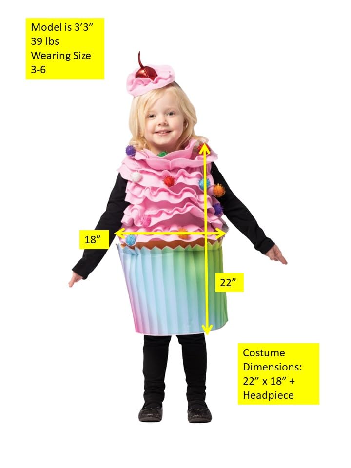 Disfraz Infantil Rasta Imposta Cupcake Halloween Talla 3-6 miniatura 4