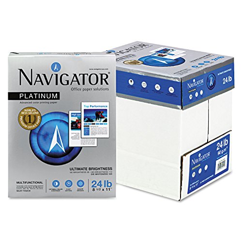 Navigator NPL11245R Platinum Paper 99 Brightness 24lb 8-1/2 x 11 White 2500/Carton by NAVIGATOR - Used condition - US$35.20