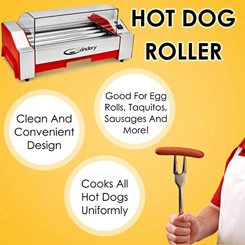 The Candery Electric Hot Dog Roller - Sausage Grill Cooker Machine - 6 Hot Dog Capacity - Household Hot Dog Machine For Children And Adults #TOP6