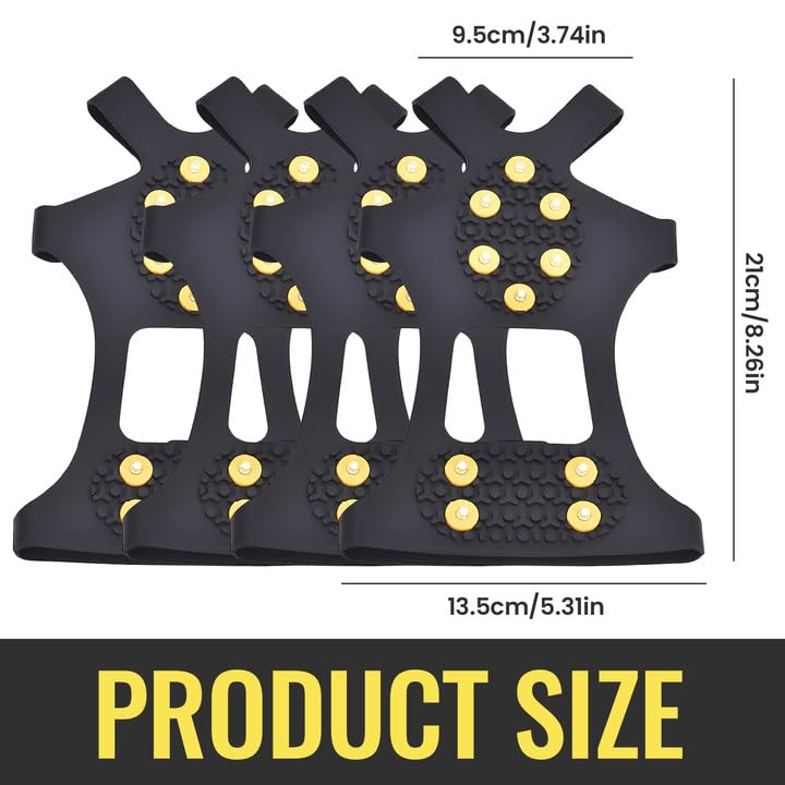 Lot de 2 paires de crampons universels antidérapants avec pointes pour