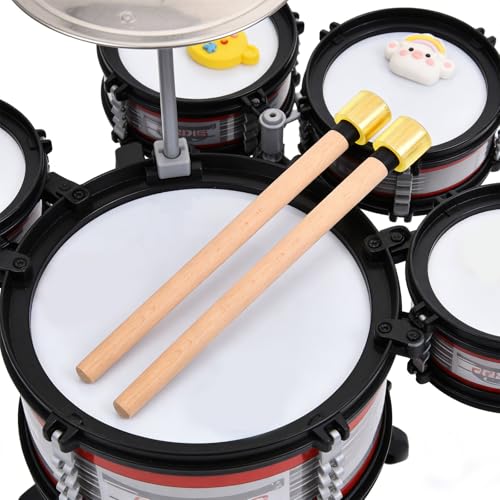 Levemolo 1 par de baquetas de jazz con punta de goma - Mazas para bombo para bateristas principiantes - Instrumentos de percusión de madera para práctica silenciosa miniatura 4