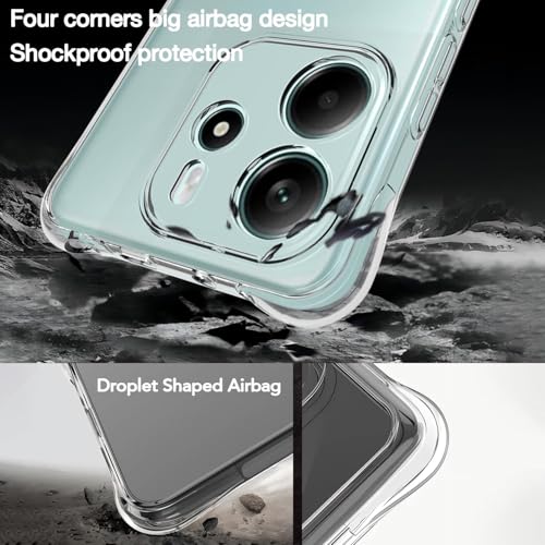 Image of REALCASE Silicone Redmi Note 14 5G Back Cover Case, Scratch Resistant Protective Crystal Clear Transparent Shock Proof Bumper Back Cover Case for Redmi Note 14 5G