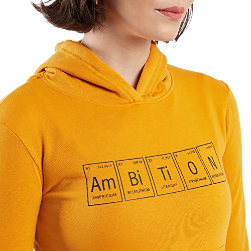 Image of PINACOLADA Women's Cotton Solid Printed Sweatshirt with Hoodie, Regular Fit for Casual Wear Full Sleeve Sweatshirt Crafted with Comfort Fit and High-Performance for Everyday Wear