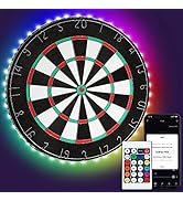 LFSMVT Dartboard LED Strip Lights, RGBIC Dart Board Lights with Bluetooth APP & Remote Control, M...
