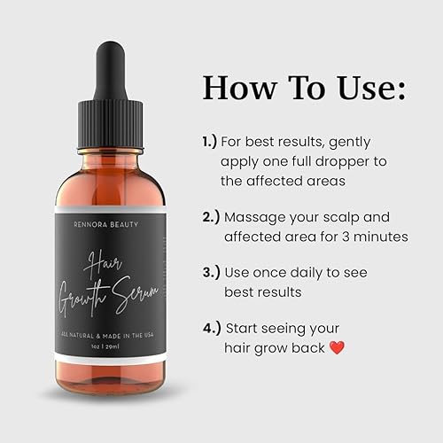 Miniatura 2 de Sérum para el Crecimiento del Cabello Rennora con Hierbas Orgánicas y Vitaminas Naturales, Aceite de Menta, Ortiga y Aceite de Romero, Sin Químicos,