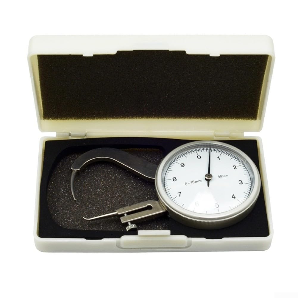 Medidor de espesor de mano 0-10mm para calibrador de dial con puntero puntiagudo para medición de chapa de metal herramienta de plata