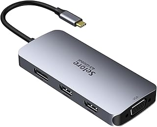 【2つHDMI+DP+VGA 4画面拡張】USB C ハブ ドッキングステーション hdmi 2ポート 4画面拡張可能 4K対応 100W 急速充電 Displayport VGA 2 USB A 2.0 MacBook Pro/Air 2020 Dell XPS 13/15 Lenovo Yoga HPなどタイプC機種に対応
