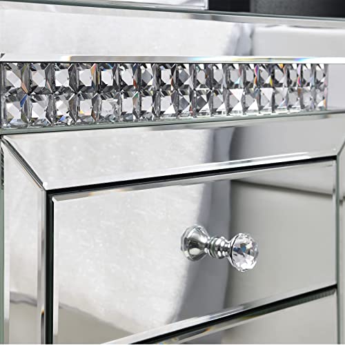 MIREO-Mirrored-Nightstand-Crystal-End-Table-with-2-Drawers-Mirror-Accent-Silver-Table-Bedroom-Mini-Cabinet-from-Furniture