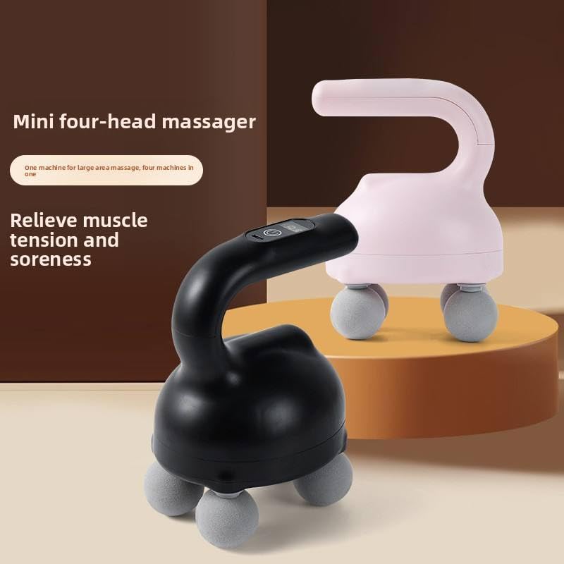 Image of Dealsure Percussion Massager Gun for Pain Relief | Rechargeable with 4 Heads | Handheld Massager Machine for Body Pain | for Back, Neck, Shoulder & Foot | Reduces Stiffness & Soreness
