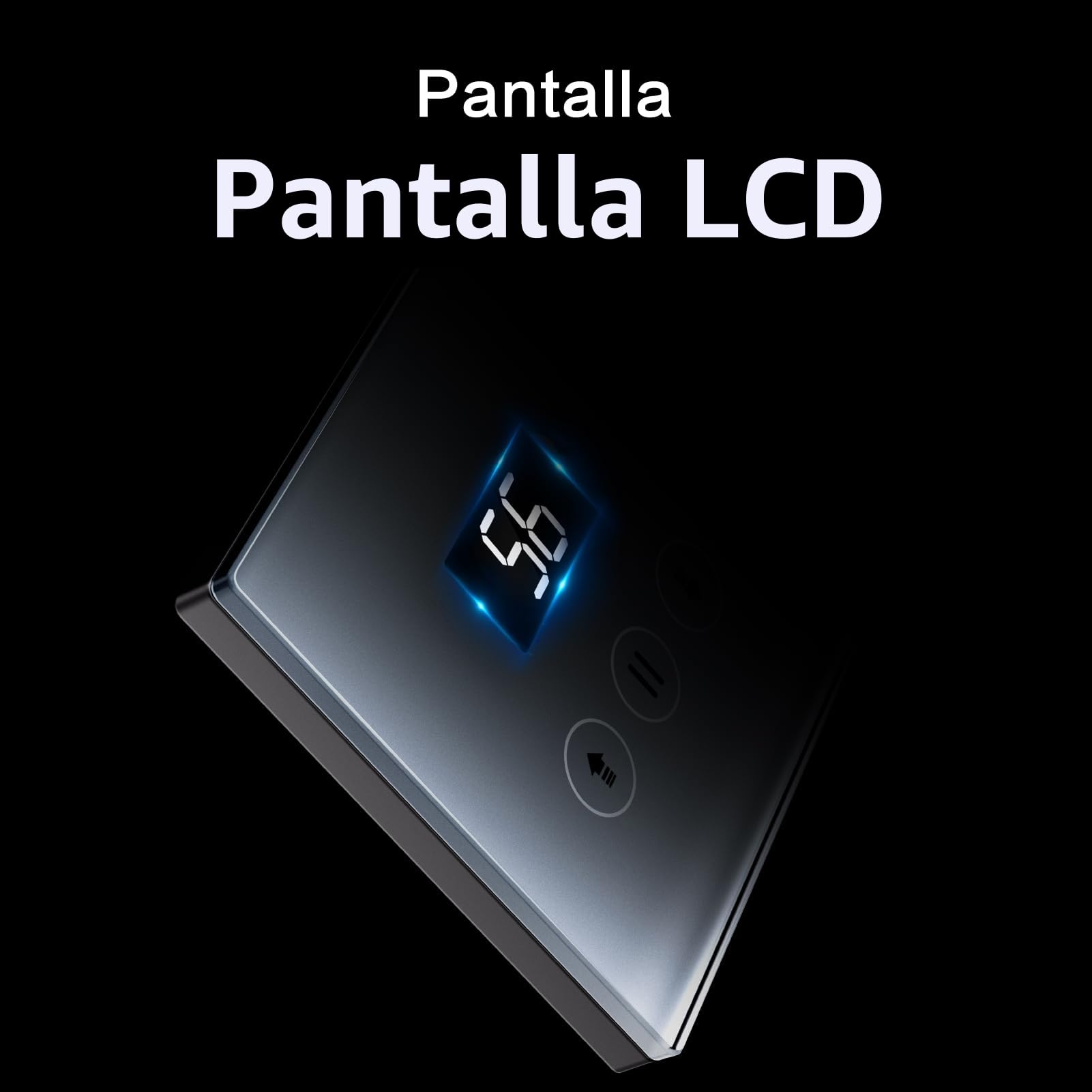 Interruptores Persiana Wifi Porcentual con Pantalla LCD, Interruptor Persiana Inteligente Compatible con Alexa y Google Assistant 80x80mm, Se Requiere Cable Neutro