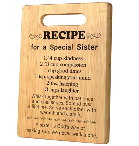Birthday Gifts for Sister from Sisters, Gifts for Sister Mothers Day, Best Sister Ever Gifts for Big Sister from Brother Little Sister, Sisters Gifts for Women for A Special Sister Cutting Board