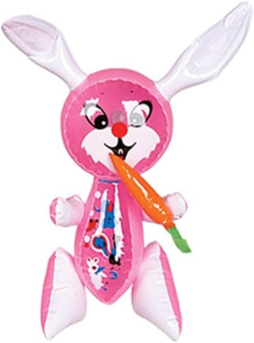 Miniatura 4 de Conejito de Pascua inflable  4 piezas  17 pulgadas  Conejo infla decoraciones moradas, rosas, amarillas y azules