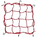 ihreesy Rete Elastica Moto,Borsa per Rete con Gancio Regolabile in Nylon Rete di Tensione Elastica per Moto Cargo Bungee Net Rete Portabagagli per Bicicletta per Attacco per Casco 30 cm x 30 cm,Rosso