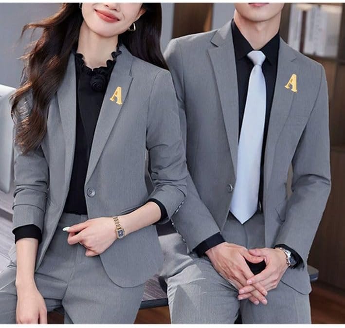 Gold and silver gold and silver men's and women's suit brooches with metal buttons image 4